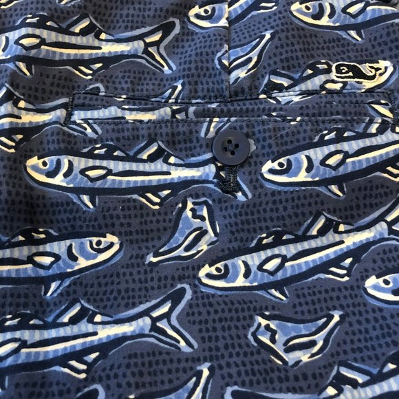 Vineyard Vines Performance Breaker Shorts Sz 30 Blue Trout Pattern - Picture 5 of 7